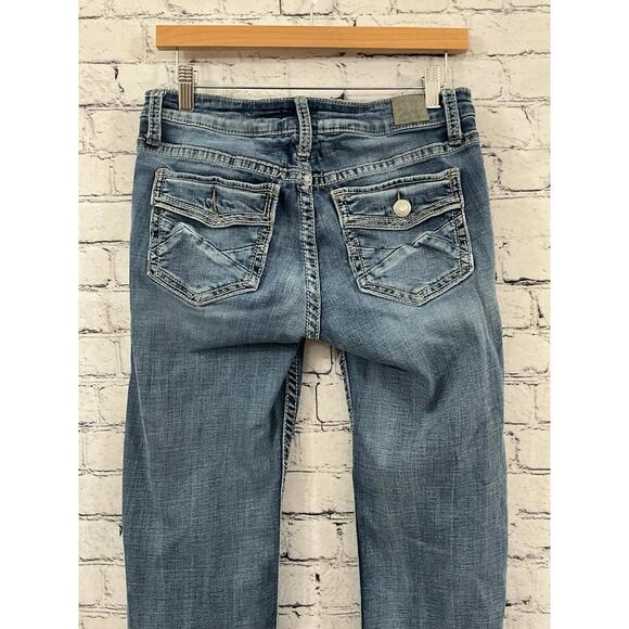 Buckle Daytrip Jeans Womens 28S Blue Virgo Bootcut Low Rise Stretch - Picture 5 of 8